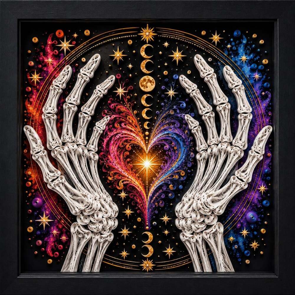 8 X 8 Black Framed Celestial Skeleton 85 E 8